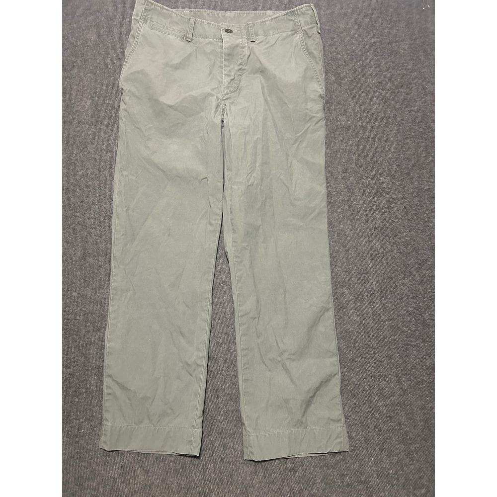 Buck mason officer pant parachute poplin 5.7 olive fit 31X26 (tag 29)